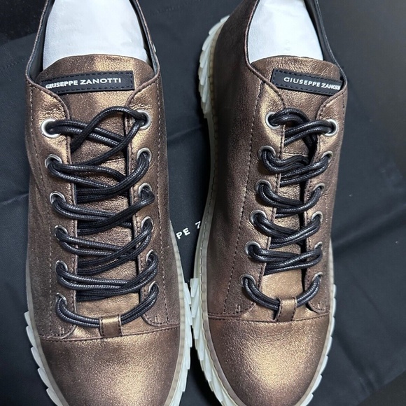 Giuseppe Zanotti bronze leather BLABBER UOMO shoes Sz 13 Hand Made in Italy - Picture 2 of 7